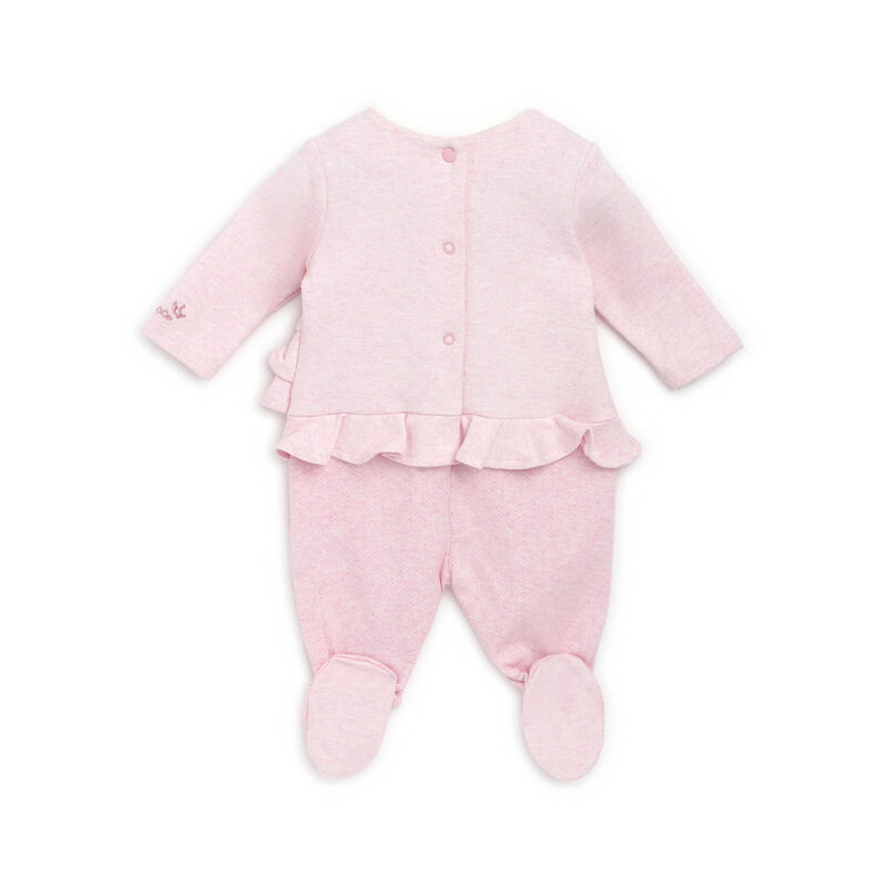 Girls Medium Pink Printed Leg Opening Babysuit image number 1